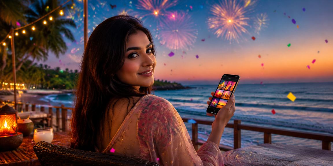 সেন্ট মার্টিনে সমুদ্র সৈকতে মোবাইলে dafabet55 লগইন করছেন একজন ব্যবহারকারী